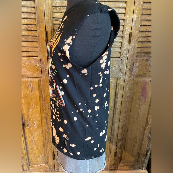 🤘🏽DEF LEPPARD Hysteria Bleached Ragged Cut Sleeveless Tank Women’s Size S - Picture 3 of 6